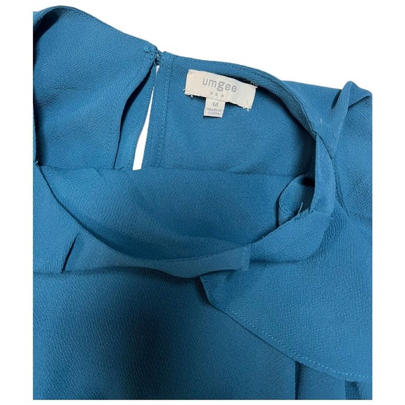 Umgee Cold Shoulder Ruffle Neck Short Sleeve Jade M - Picture 12 of 12